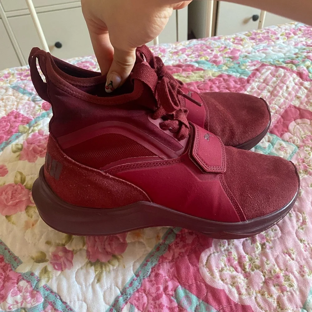 Puma burgundy Phenom Suede Sneakers - Picture 4 of 7